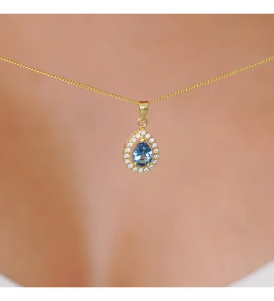 Pendentif goutte bleue Other Level — photo produit