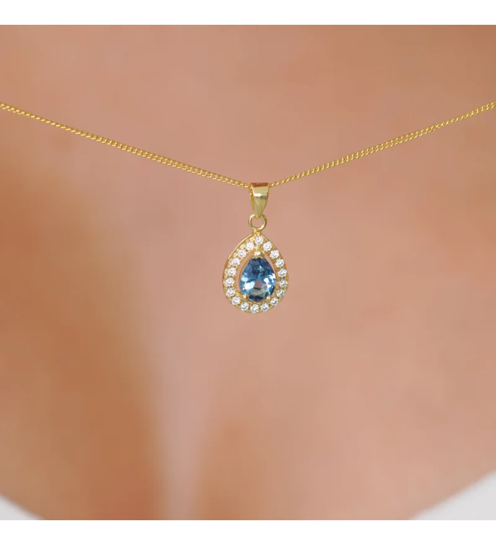 Pendentif goutte bleue Other Level — photo produit