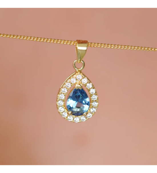 Pendentif goutte bleue Other Level — photo produit
