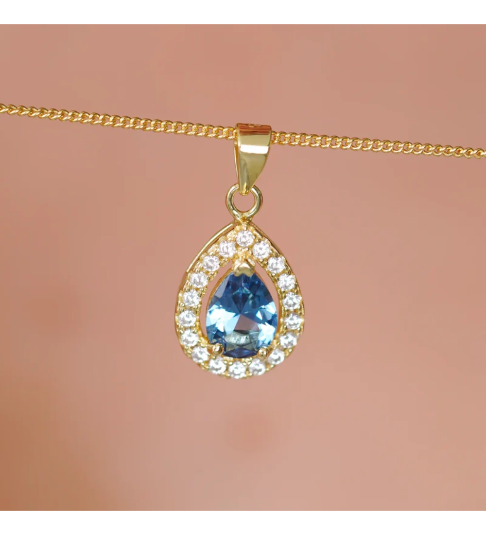 Pendentif goutte bleue Other Level — photo produit