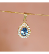 Pendentif goutte bleue Other Level — photo produit