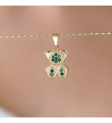 Pendentif ourson pierres vertes Other Level — photo produit
