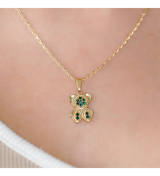 Pendentif ourson pierres vertes Other Level — photo produit