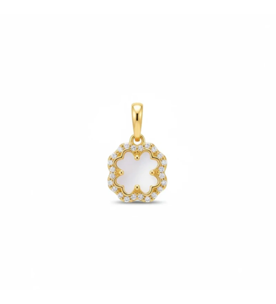 Pendentif trèfle blanc Other Level — photo produit