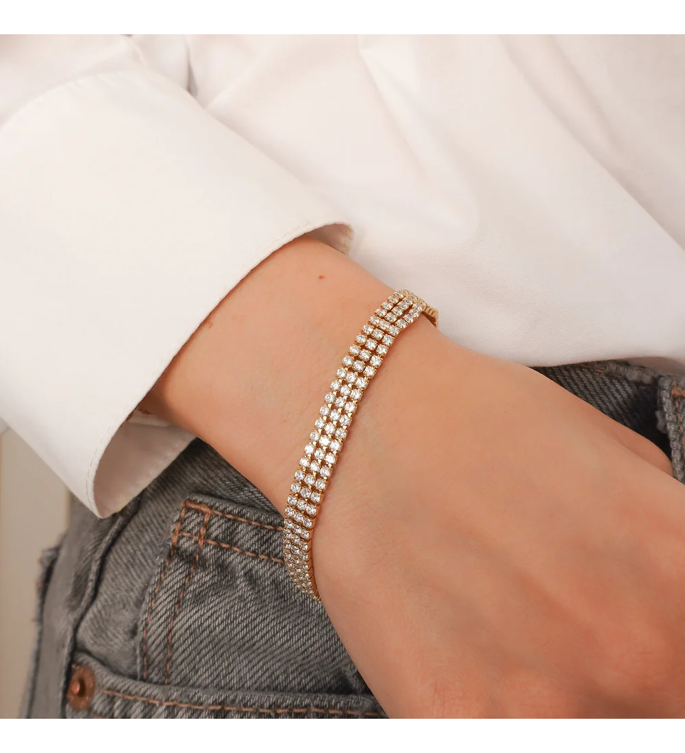 Bracelet tennis ligne continue femme — Other Level