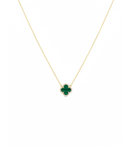 Collier trèfle vert au format small et finition premium