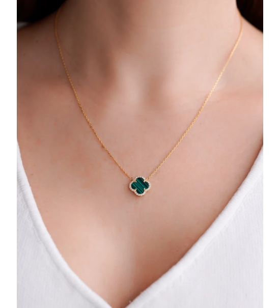 Collier trèfle vert femme — Other Level