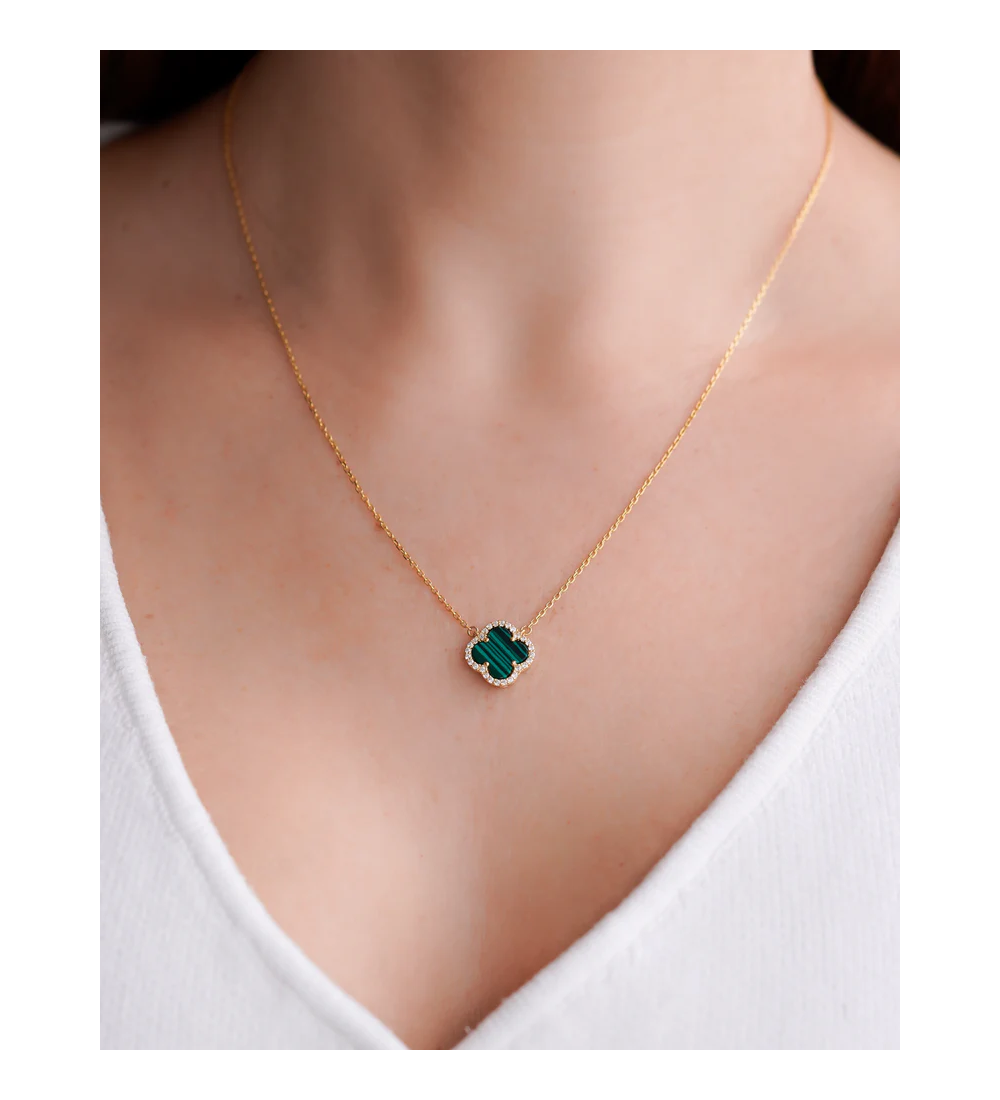 Collier trèfle vert femme — Other Level