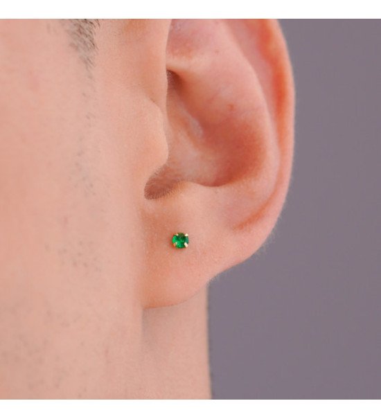 Clou d'oreille vert émeraude femme — Other Level