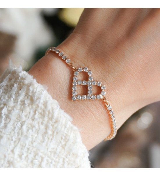Bracelet ajustable rose amour éternel au style romantique