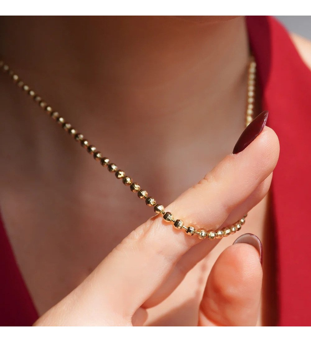 Collier chaîne à billes dorées 4 mm — Other Level